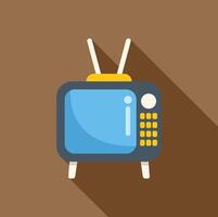 Retro television set with antenna on brown background vector