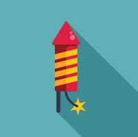 Firework rocket exploding with lit fuse celebrating holiday vector
