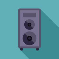 Big audio speaker broadcasting music on turquoise background vector