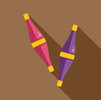 Juggling clubs balancing act, mastering coordination and skill vector