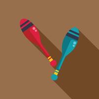 Juggling clubs balancing entertainment skill coordination performance circus vector