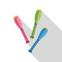 Juggling clubs balancing entertainment skill coordination dexterity performance circus vector