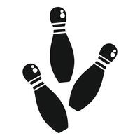 Three bowling pins falling down during a bowling game vector
