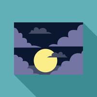 Full moon shining through clouds in night sky vector
