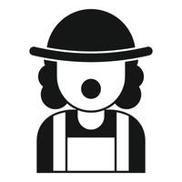 Clown wearing hat and overalls with red nose performing in circus show vector