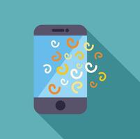 Smartphone displaying colorful abstract swirls, modern technology and design vector