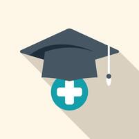 Graduation cap symbolizing medical education and healthcare career vector