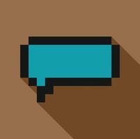 Pixelated speech bubble showing long shadow design vector
