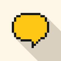 Pixelated speech bubble showing long shadow effect vector