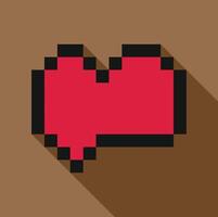 Pixelated red heart representing love and affection in digital art vector