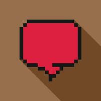 Pixelated speech bubble showing long shadow vector