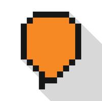 Pixel art speech bubble showing long shadow effect vector