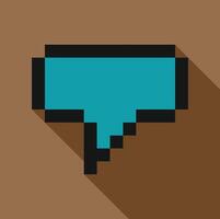 Pixelated thumbs down icon showing disapproval on brown background vector