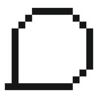 Pixel art depicting rounded corner border element vector