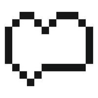 Pixelated speech bubble showing blank space for communicating vector