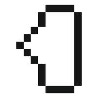 Pixelated cursor pointing to the left side of the screen vector