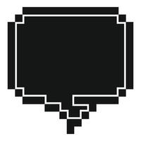 Black pixelated speech bubble representing digital communication vector