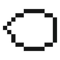 Pixel art depicting horizontal oval shape with pointed end vector