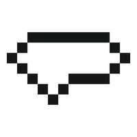 Pixelated speech bubble showing a rectangular chat message vector