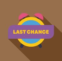 Last chance alarm clock showing time running out vector
