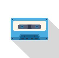 Blue audio cassette representing nostalgia and analog music recording vector