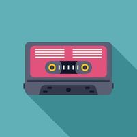 Pink and grey audio cassette representing nostalgia and retro music vector