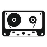 Audio cassette tape recorder playing music icon showing retro nostalgia vector