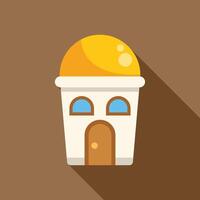 Traditional domed house representing eastern architecture in flat design vector