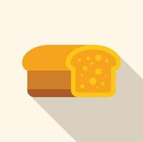 Loaf of sliced bread with long shadow vector