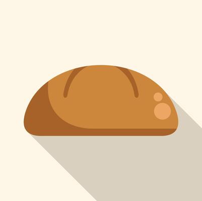 Freshly baked loaf of bread with long shadow effect