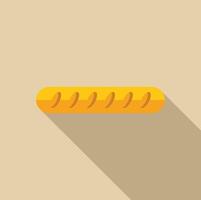 Freshly baked baguette casting long shadow on beige background vector