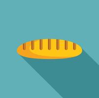Freshly baked baguette casting long shadow on turquoise background vector