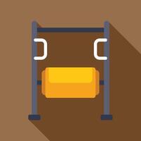 Horizontal bar with hanging yellow mat for abdominal exercise representing fitness concepts vector