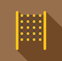 Climbing net with yellow bars and brown background representing playground equipment for children's recreation vector