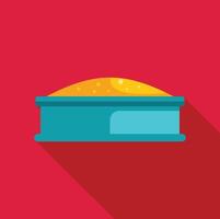 Sandbox full of sand on red background representing summer fun and childhood memories vector