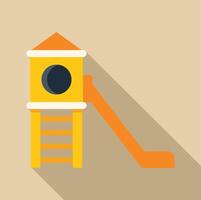 Children slide and ladder leading to a small tower with hole vector