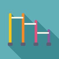 Colorful horizontal bars showing different heights for exercising vector