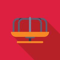 Playground roundabout spinning on red background with long shadow vector