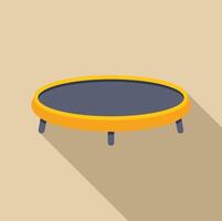 Round trampoline with yellow frame on beige background vector
