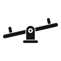 Seesaw balancing in playground fun, simple icon of childhood joy vector
