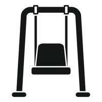 Swinging cradle hanging from metal frame in playground setting vector
