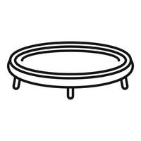 Round trampoline with safety net for jumping and bouncing vector