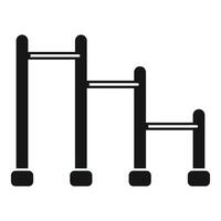 Three different height pull up bars for calisthenics workout vector