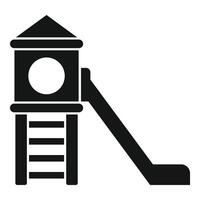 Kids playground slide with wooden ladder and small tower vector