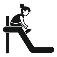 Little girl preparing to slide down playground slide vector