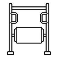 Outdoor gym equipment featuring back support and handles for abdominal exercises vector