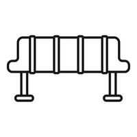 Waiting room bench with metal frame providing seating in public area vector