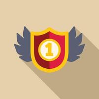 Champion shield with wings representing victory and success vector