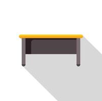 Yellow table with grey legs casting long shadow vector