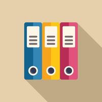 Colorful ring binders standing in a row symbolizing organization and data management vector